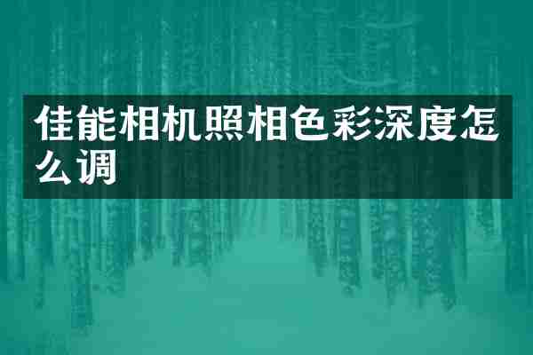 佳能相机照相色彩深度怎么调