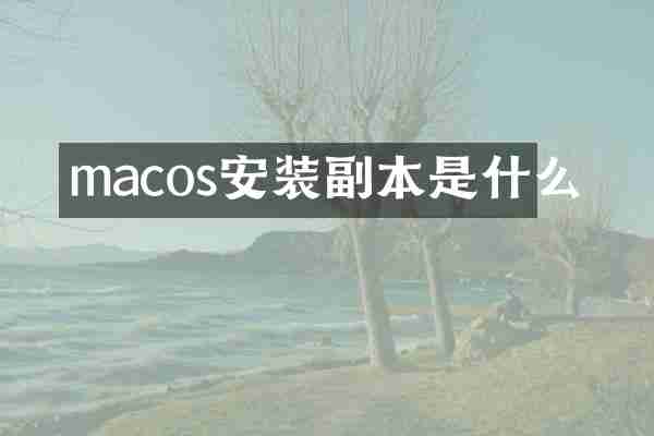 macos安装副本是什么