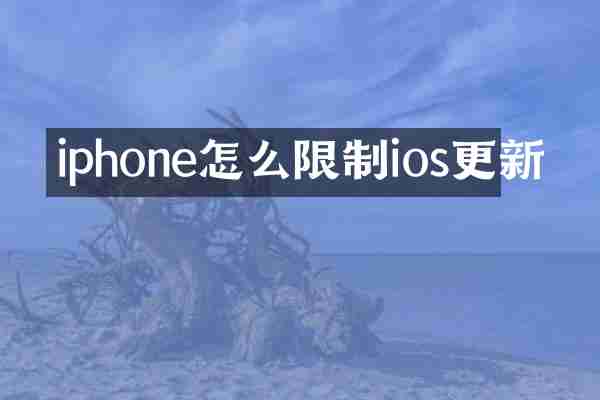 iphone怎么限制ios更新