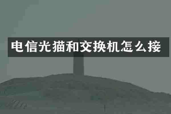 电信光猫和交换机怎么接