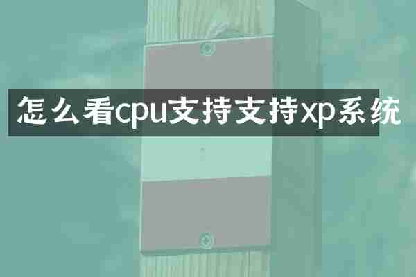 怎么看cpu支持支持xp系统
