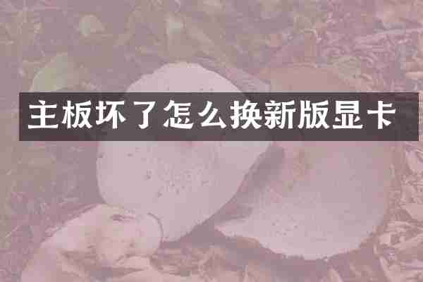 主板坏了怎么换新版显卡