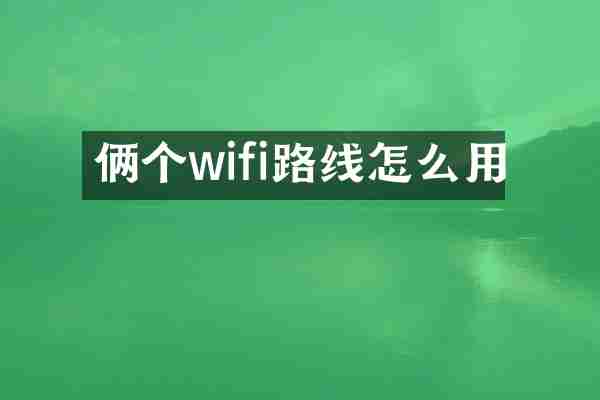 俩个wifi路线怎么用