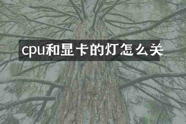 cpu和显卡的灯怎么关