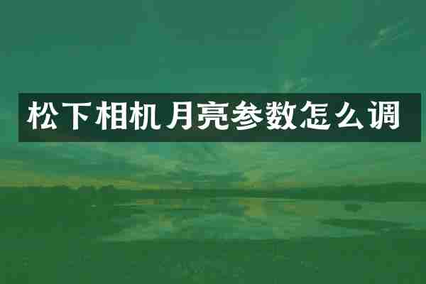 松下相机月亮参数怎么调