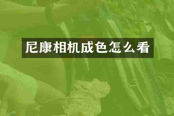 尼康相机成色怎么看
