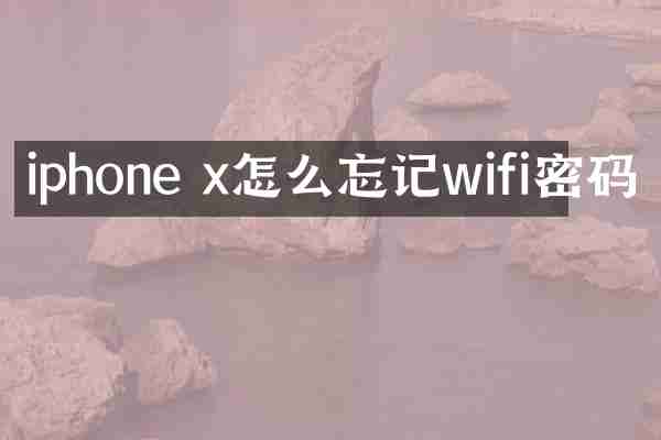 iphone x怎么忘记wifi密码