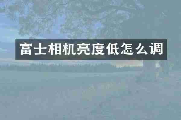 富士相机亮度低怎么调