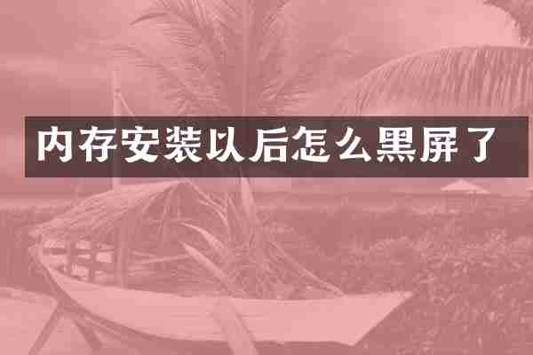 内存安装以后怎么黑屏了