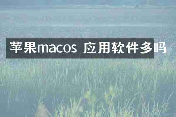 苹果macos 应用软件多吗