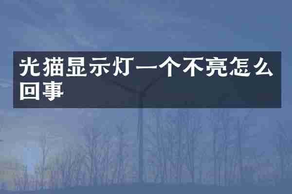 光猫显示灯一个不亮怎么回事