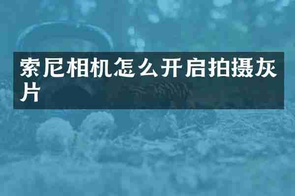 索尼相机怎么开启拍摄灰片