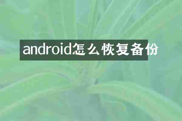 android怎么恢复备份