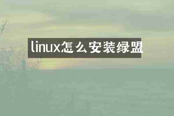 linux怎么安装绿盟