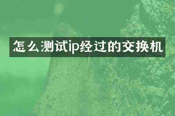 怎么测试ip经过的交换机