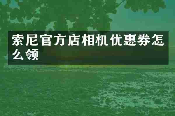 官方店相机优惠券怎么领