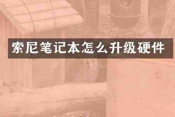 索尼笔记本怎么升级硬件