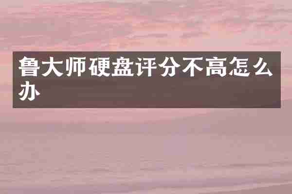 鲁大师硬盘评分不高怎么办