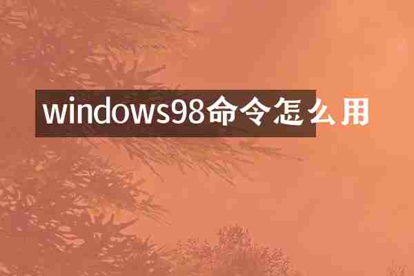 windows98命令怎么用