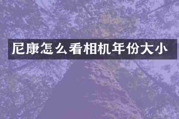 尼康怎么看相机年份大小