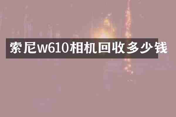 w610相机回收多少钱