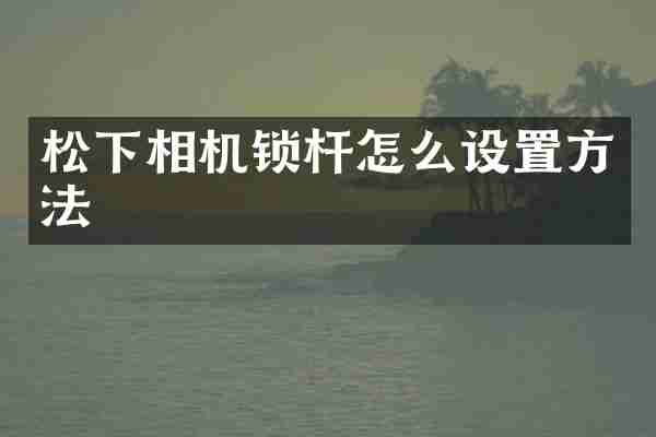 相机锁杆怎么设置方法