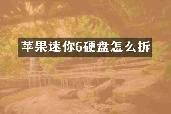 苹果迷你6硬盘怎么拆