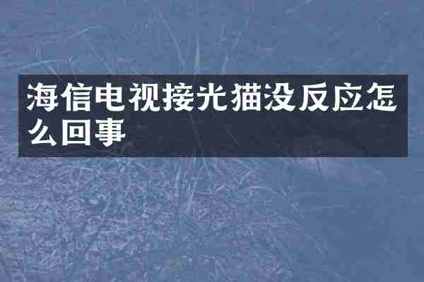 海信电视接光猫没反应怎么回事