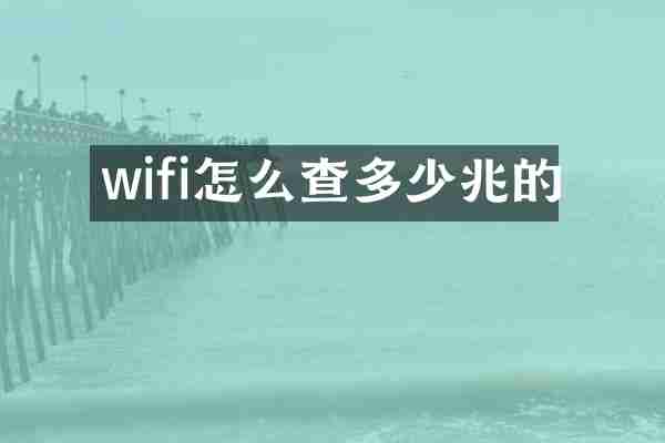 wifi怎么查多少兆的