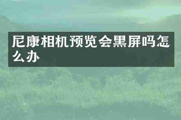 尼康相机预览会黑屏吗怎么办