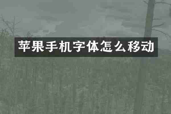 苹果手机字体怎么移动