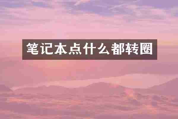 笔记本点什么都转圈