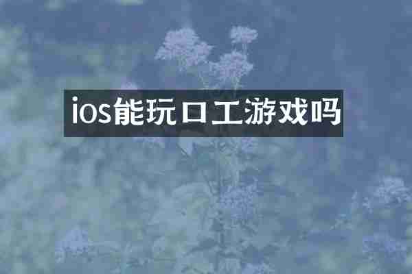 ios能玩口工游戏吗