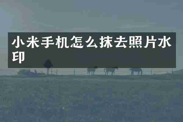 小米手机怎么抹去照片水印