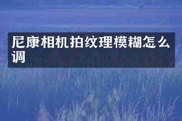 尼康相机拍纹理模糊怎么调