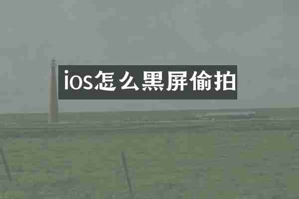 ios怎么黑屏