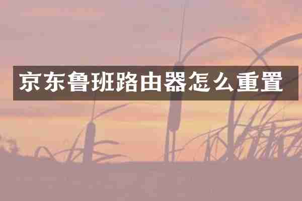 京东鲁班路由器怎么重置