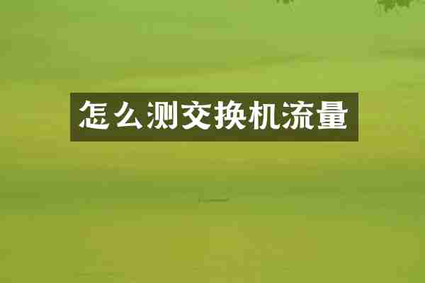 怎么测交换机流量