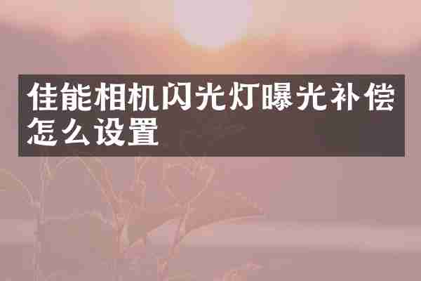 佳能相机闪光灯曝光补偿怎么设置