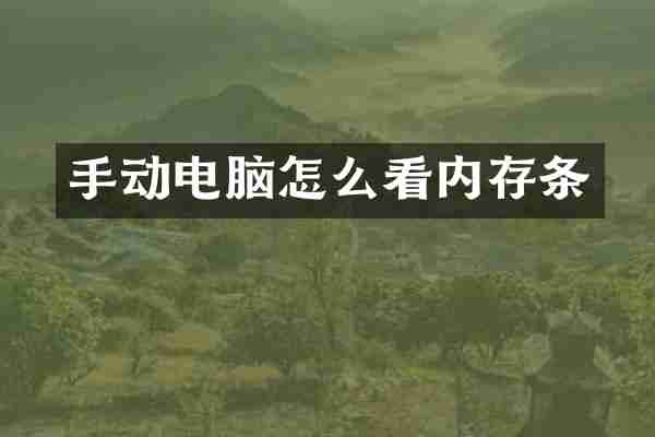 手动电脑怎么看内存条