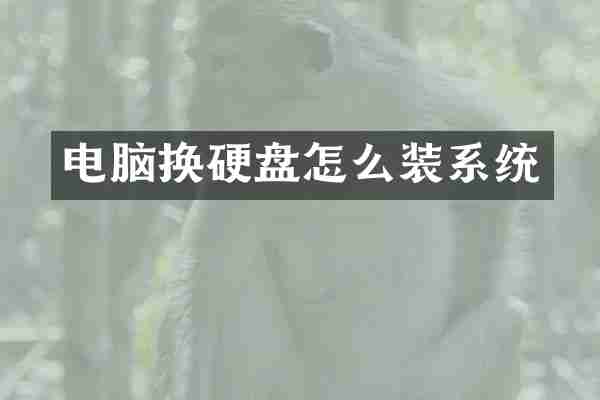 电脑换硬盘怎么装系统