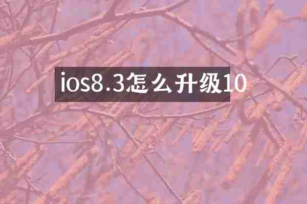 ios8.3怎么升级10