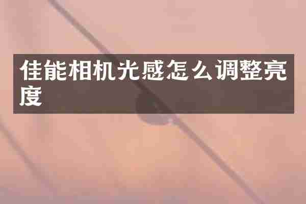 佳能相机光感怎么调整亮度