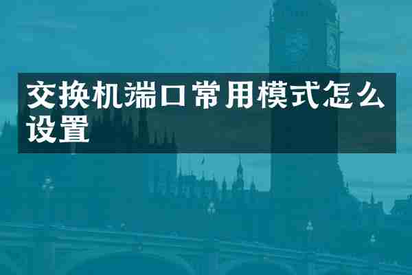 交换机端口常用模式怎么设置
