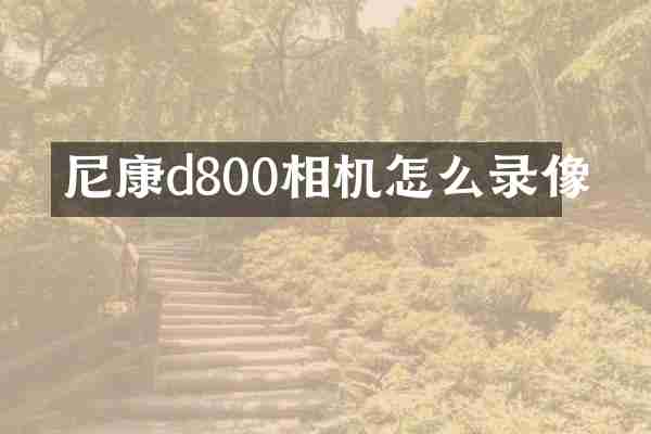 尼康d800相机怎么录像