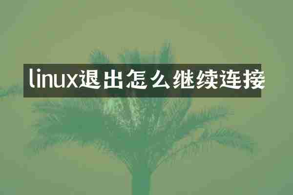 linux退出怎么继续连接