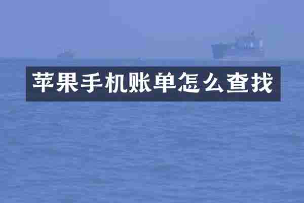 苹果手机账单怎么查找