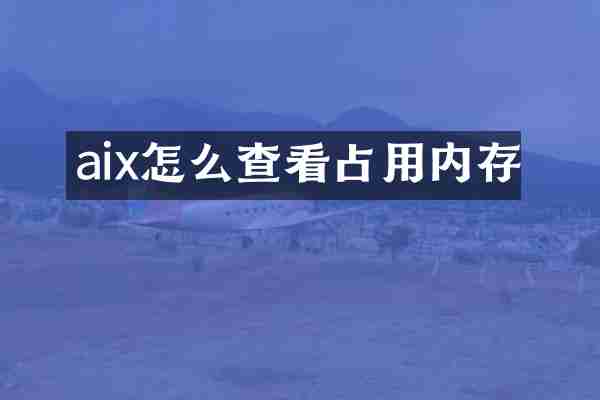 aix怎么查看占用内存
