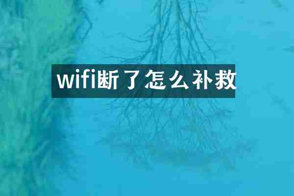 wifi断了怎么补救