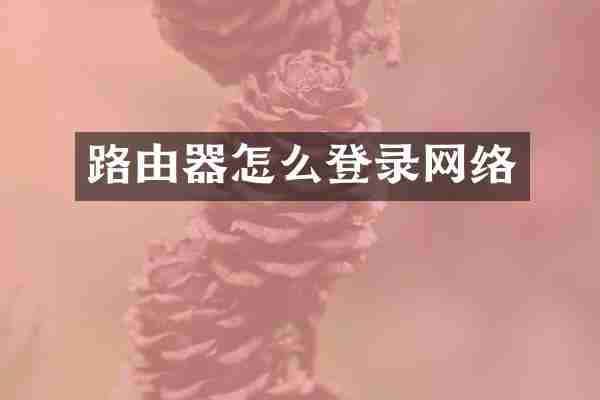 路由器怎么登录网络